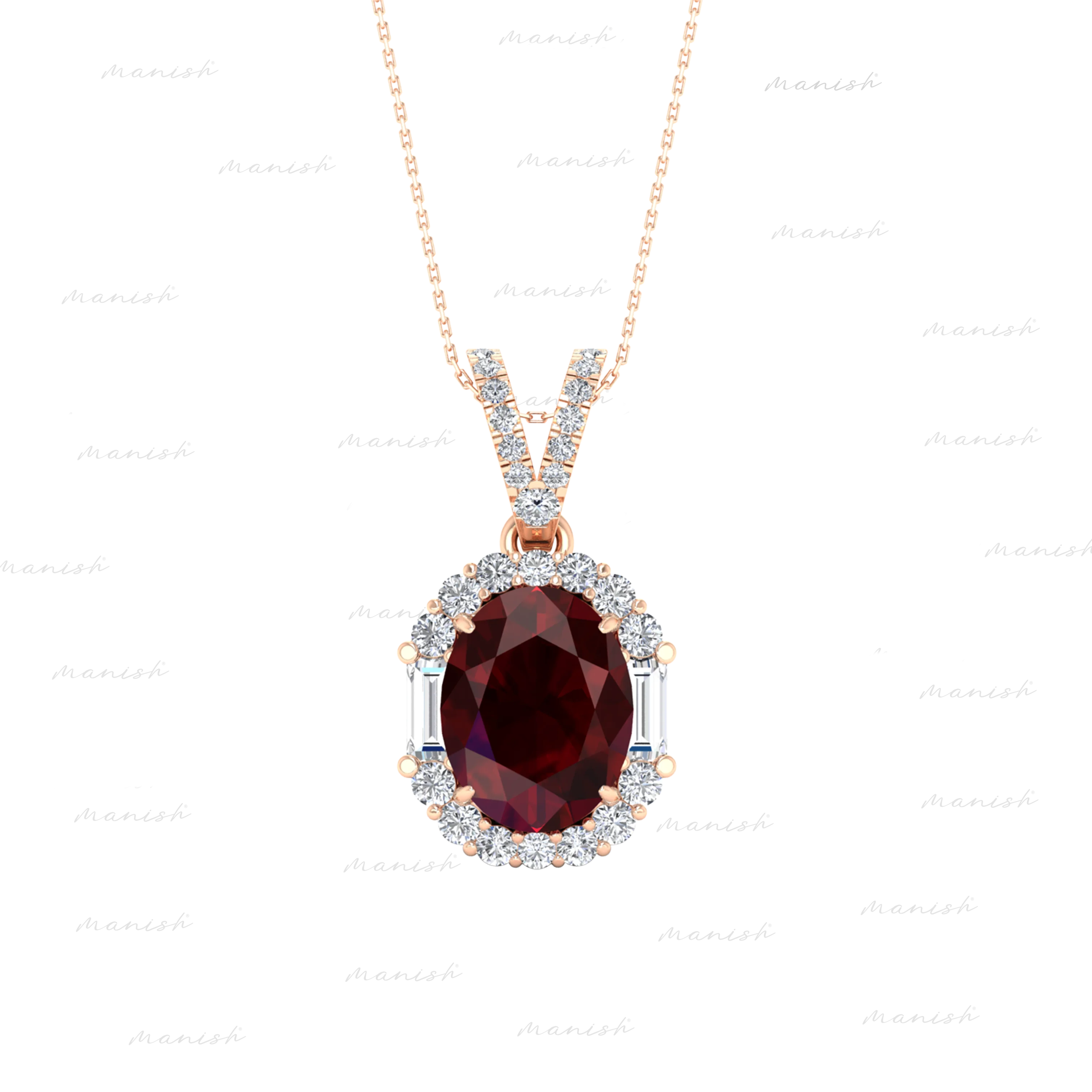 Ezri Diamond and Ruby Pendant
